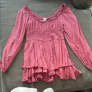 Urban Outfitters Pink Smocked Jumpsuit